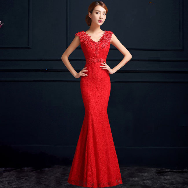 Asian Inspired Chinese Mandarin Red Dresses Associated with Happiness