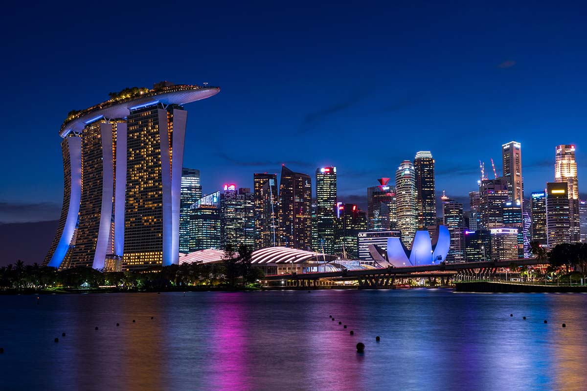 view of the Singapore skyline